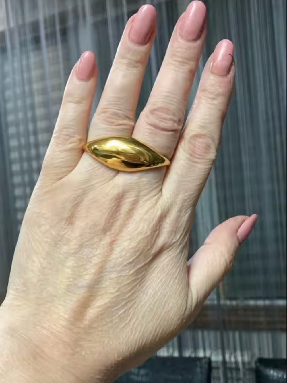 New! Ring Statement Ring 18K Gold Plated - Picture 6 of 8